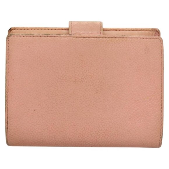 CHANEL Grained Calf Skin COCO Mark Bifold Wallet Pink Gold CC Auth am8671 - Picture 3 of 16